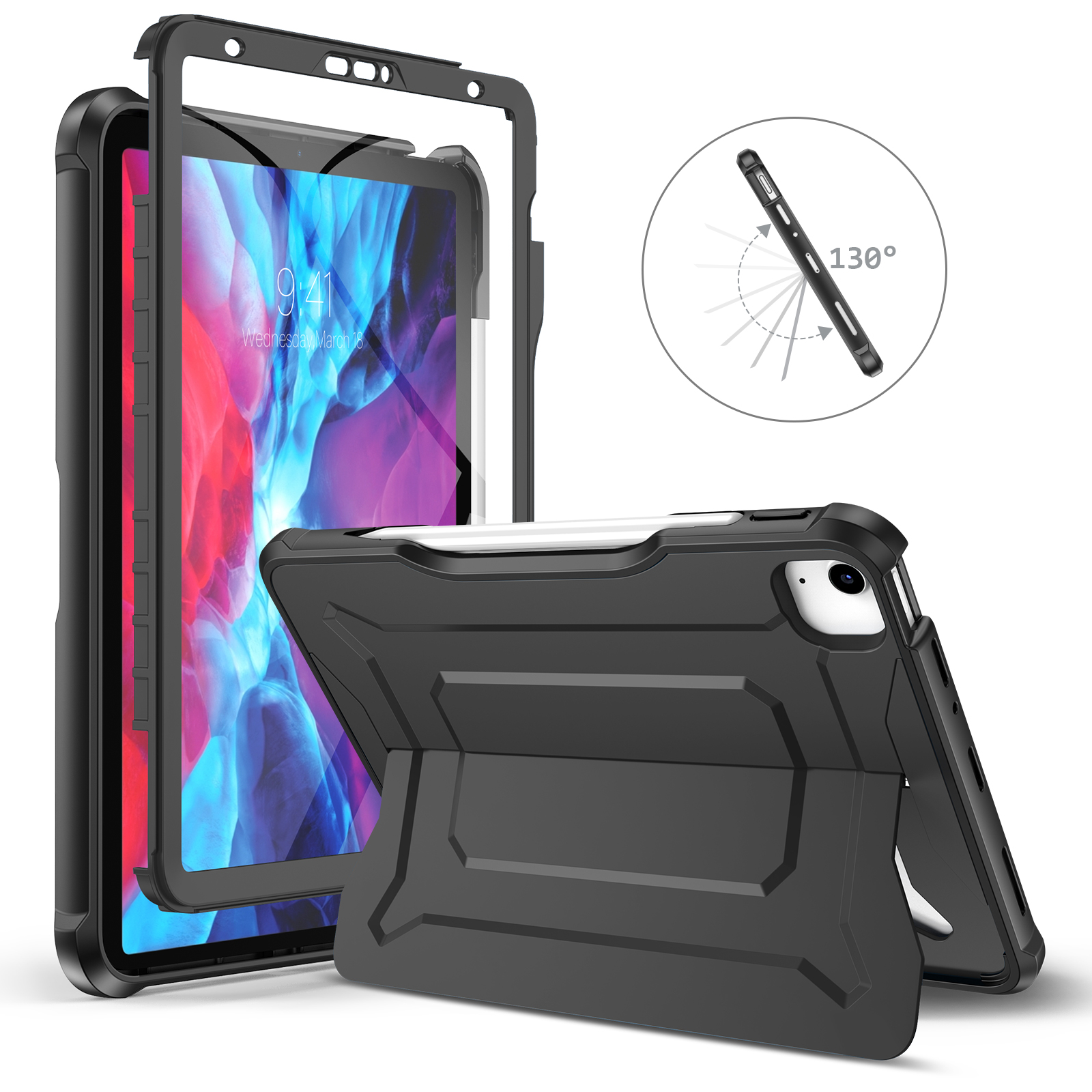 NEW Kickstand TPU rugged case for iPad 10.9 " 2021/2020 / for iPad pro11 2022with Screen Protector